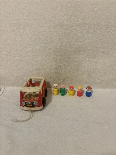 VTG Fisher Price 1969 Little People Family Mini Bus #141 W/5 People FREE SHIP