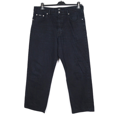 HUGO BOSS Arkansas Herren Jeans Größe W36 L30 Regular Fit Blau Straight Zip