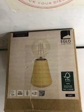 Eglo Table lamp Asby, Decorative Japanese Bedside lamp, Wooden Living Room...