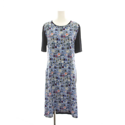 Paul Smith Long Dress M Blue Polyester Recycled Fabric Excellent Condition