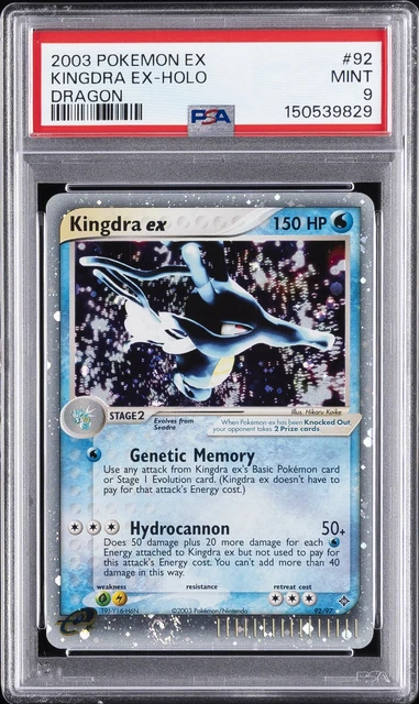 2003 POKEMON EX DRAGON #92 KINGDRA EX-HOLO PSA 9