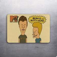 3x 2 Vintage 90's MTV Beavis and Butthead Music Art Fridge Refrigerator Magnet