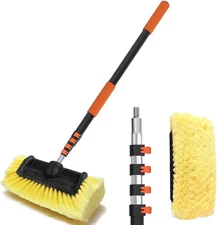 12FT Car Wash Brush with Long Handle, 12-Inch Soft Bristle, with Aluminium Tel