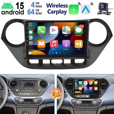 Android15 Autoradio 4+64G Kam Carplay Für Hyundai i10 BA IA 2013-16 GPS NAVI RDS