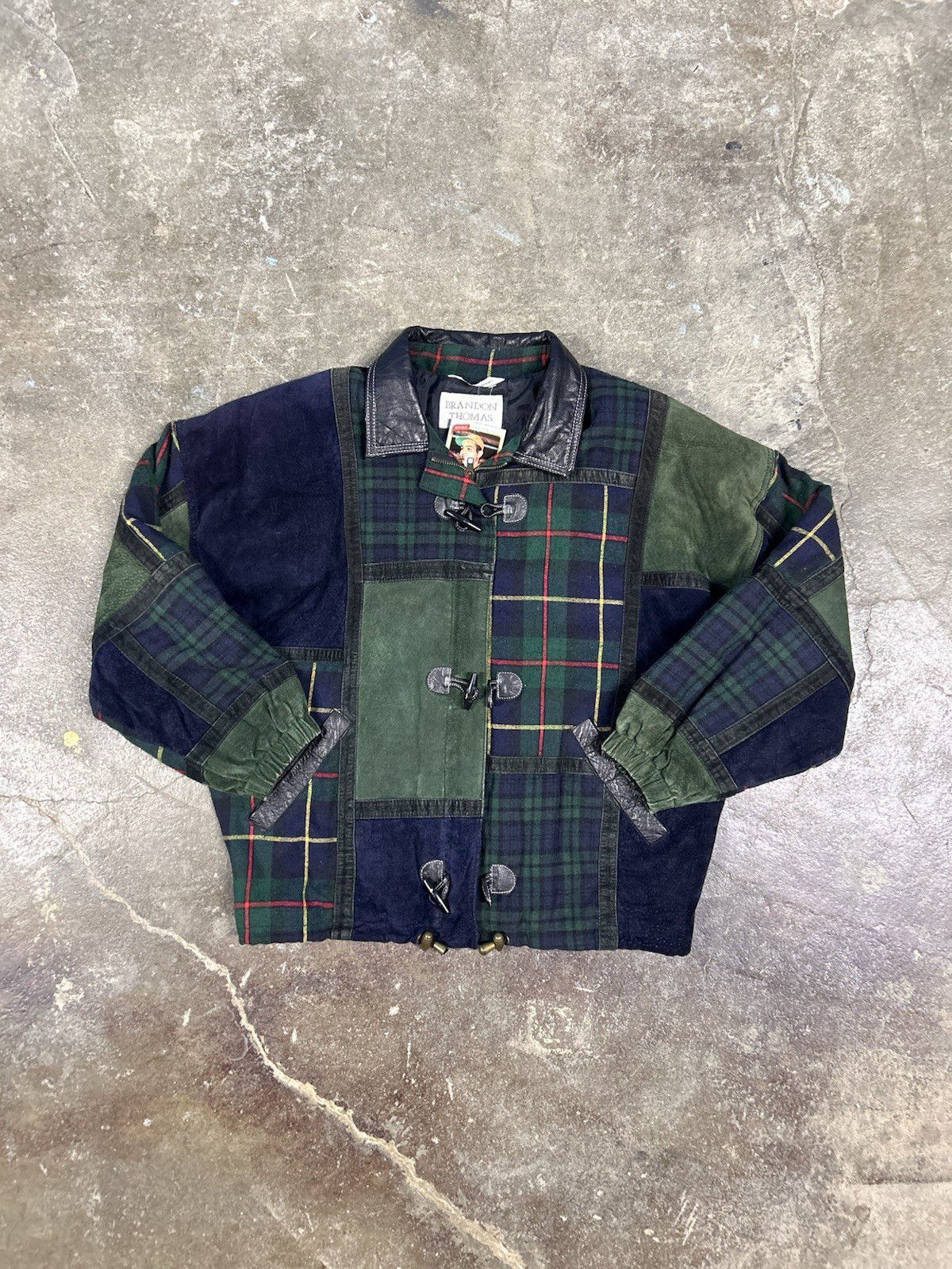 Vintage Brandon Thomas Patchwork Suede Leather Ja… - image 1