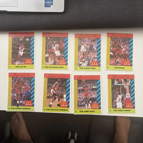 1990-91 McDonald's Michael Jordan Sports Tips Card Lot Of 9 ( Damaged ) Bent