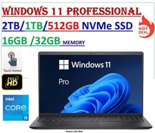 Dell Inspiron i3511 15.6" FHD Touch i5-1135G7 Upto 32GB RAM  2TB SSD Win 11 Pro