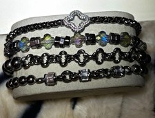 Bomb Party Fall Stacks Clover on Hematite Bra...