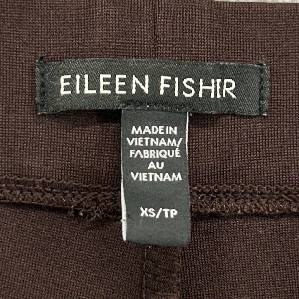 Pantalones de pierna ancha Eileen Fisher para mujer talla XS marrón informal bolsillos elásticos en la cintura Foto 4 de 4