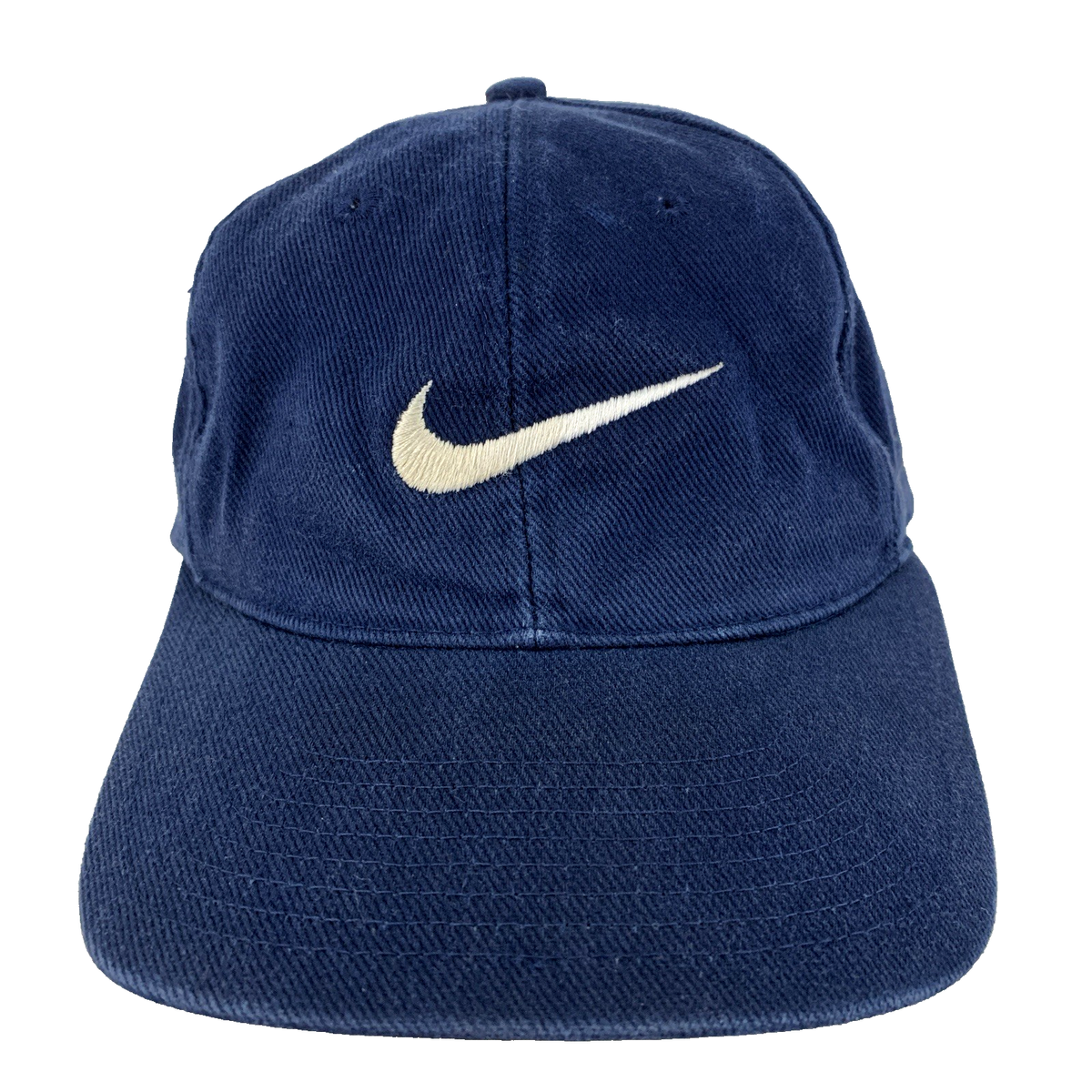 Nike BLUE OWL ネイビーキャップ　企業ロゴ　ナイキ Vtg Nike Center Swoosh Hat Check Logo Rap Hip Hop Baseball