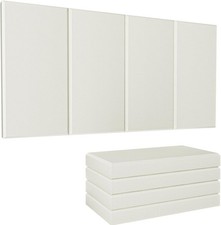 4x Acoustic Adhesive Panels 24"x12"x2" Fiberglass Soundproof Wall Panels - Beige