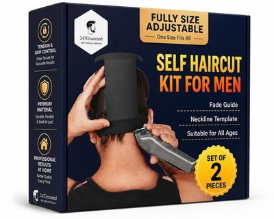 Self Haircut Kit 2Pcs Adjustable Size Neckline Shaving Template Fade Guide