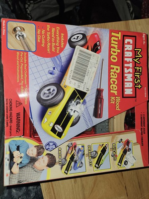 #ad #ad My First Craftsman Turbo Racer Wood Vehicle Kit w Craftsman Screwdriver NOS $24.99