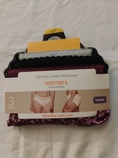 A1 3 Pack of Warners Microfiber w/ Lace Hipster Size Large Panties Underwear