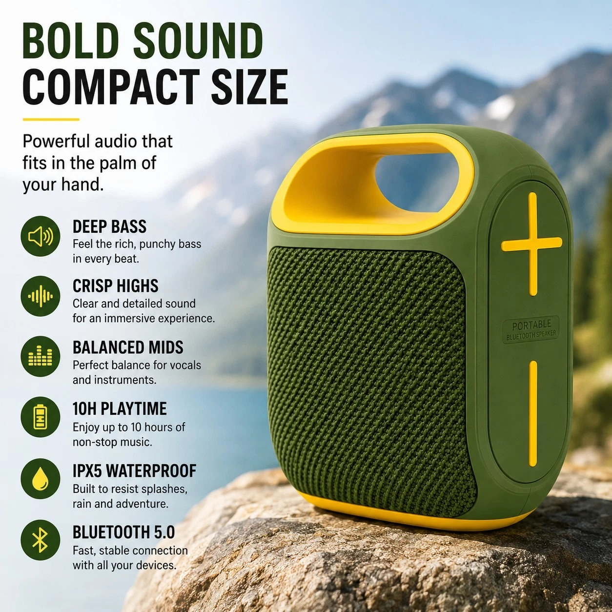 Portable Loud Bass Bluetooth Speakers USB - Picture 3 of 7