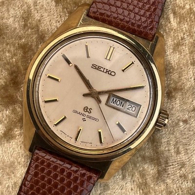 Grand Seiko 6146-8000 Cap Gold Hi-Beat Vintage Watch 1967 Serviced