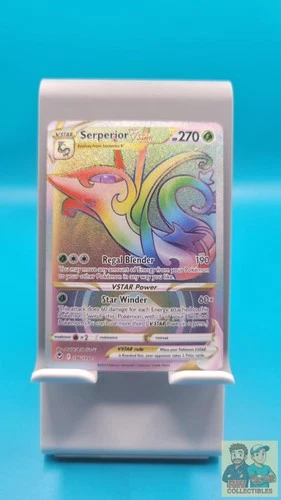 Serperior VSTAR 196/195 Rainbow Rare Silver Tempest Pokemon Holo Damaged