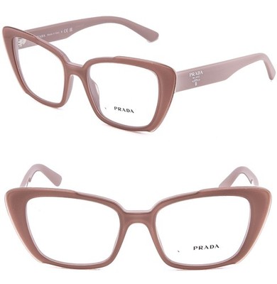 PRADA 01Y MILLENNIALS PR01YV Nude Pink Logo Eyeglasses Optical Frame 53 mm 01YV