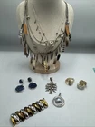 Vintage Lot Of 925 Sterling Silver Jewelry Wearable Necklace Charms Earrings 99G