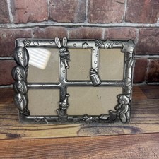 Vintage Gallery Pewter Baby Picture Frame Multi-Photo 5 Opening Unisex Nursery