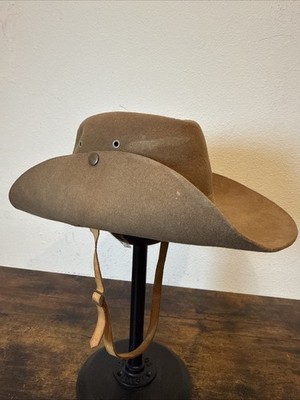 E.J. Elliott & Co Atherstone Fur Felt Cowboy Hat Side Snap Chin Strap 6 7/8 EUC