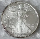 2007 1 oz. 0.999 Fine American Silver Eagle Dollar Bullion Uncirculated