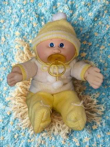 Cabbage Patch Kids Doll Bean Butt Baby, Bald, Blue Eyes, Pacifier,  HM 4