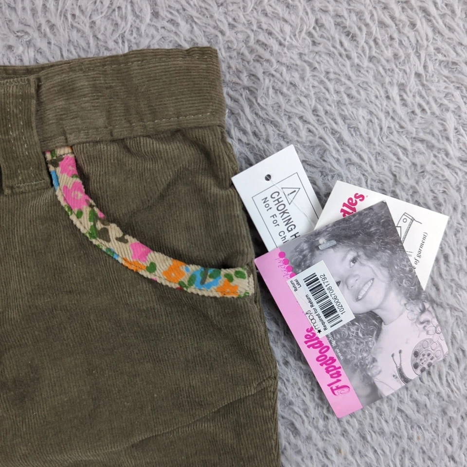 Pantalones Flapdoodles Niña 6 Verde Puños Acampanados Bordados Adirondack De Colección Y2K Foto 3 de 4