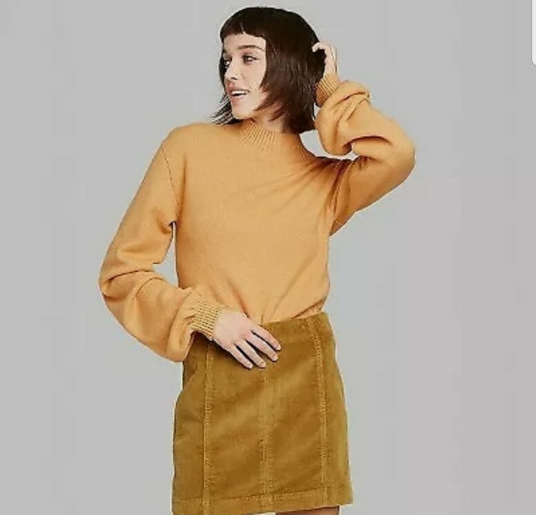 Wild Fable Women's Gold Mock Turtleneck Sweater Small - Main Image