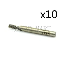 10pcs 3mm x 4mm 2 Flute HSS & Aluminum End Mill Cutter CNC Bit