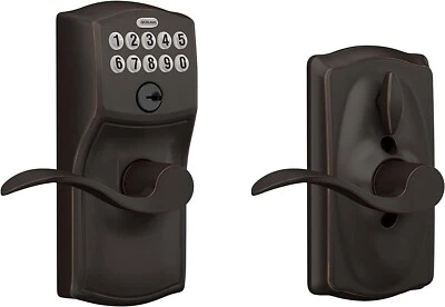 SCHLAGE FE595 CAM 716 ACC Camelot Keypad Entry & Flex-Lock In Aged Bronze