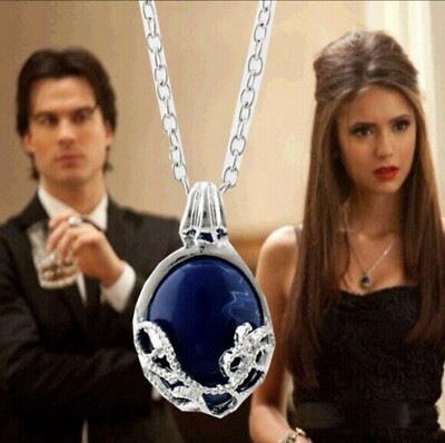The Vampire Diaries Halskette Medaillon Solar Katherine Pierce Lapis Nickelfrei