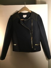 Club Monaco Leather Accent Quilted Biker Jacket Size 00us