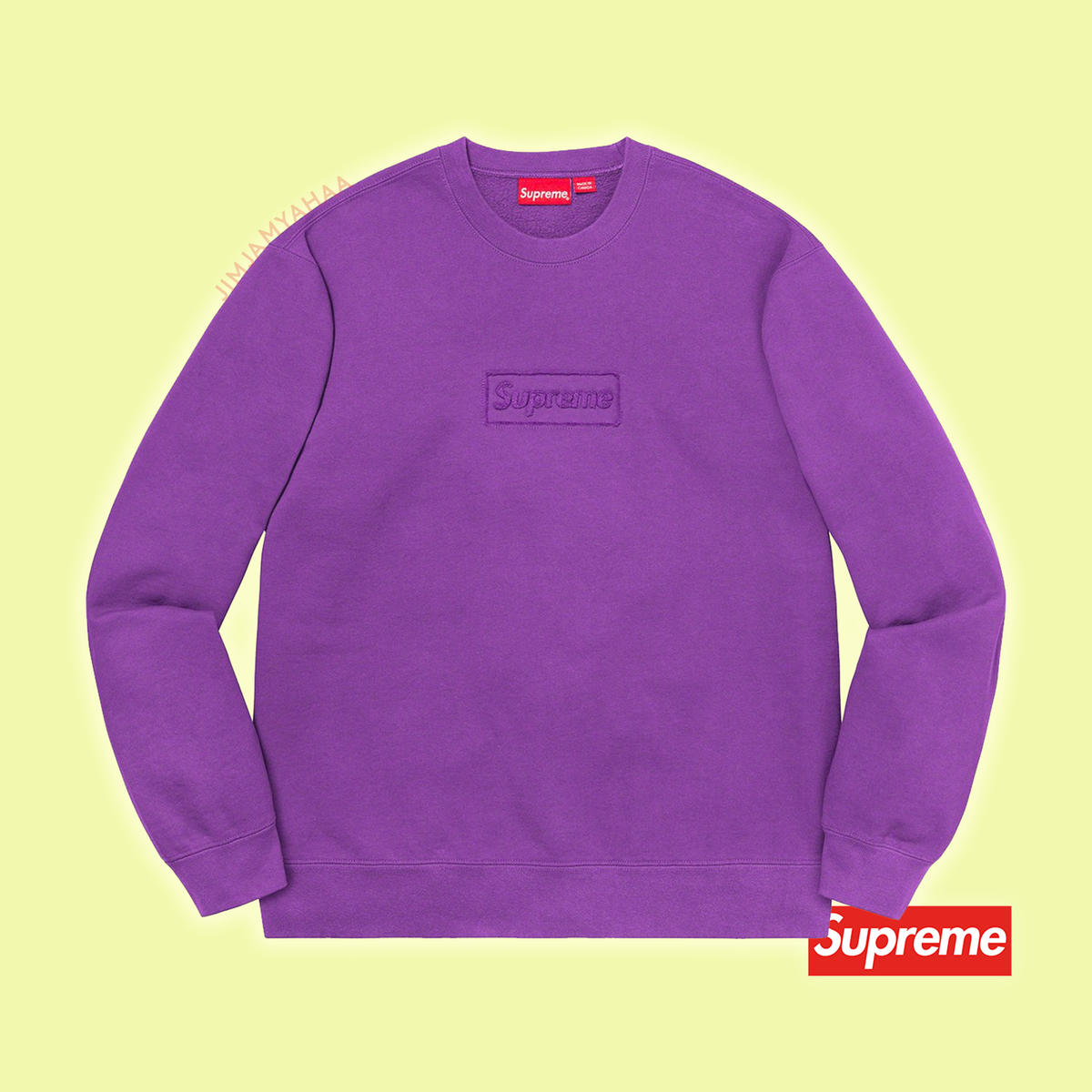 Supreme, Cutout Logo Crewneck, Violet - Medium | SS20 (Deadstock  
