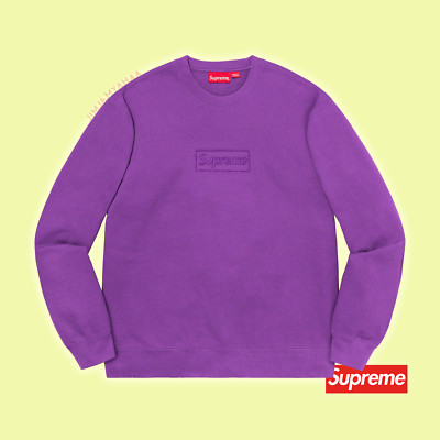 Supreme, Cutout Logo Crewneck, Violet - Medium | SS20 (Deadstock  