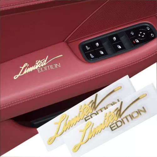2x Limited Edition Logo Emblem Badge 3D Metal Sticker Decal Car Accessories Gold - Picture 1 of 6