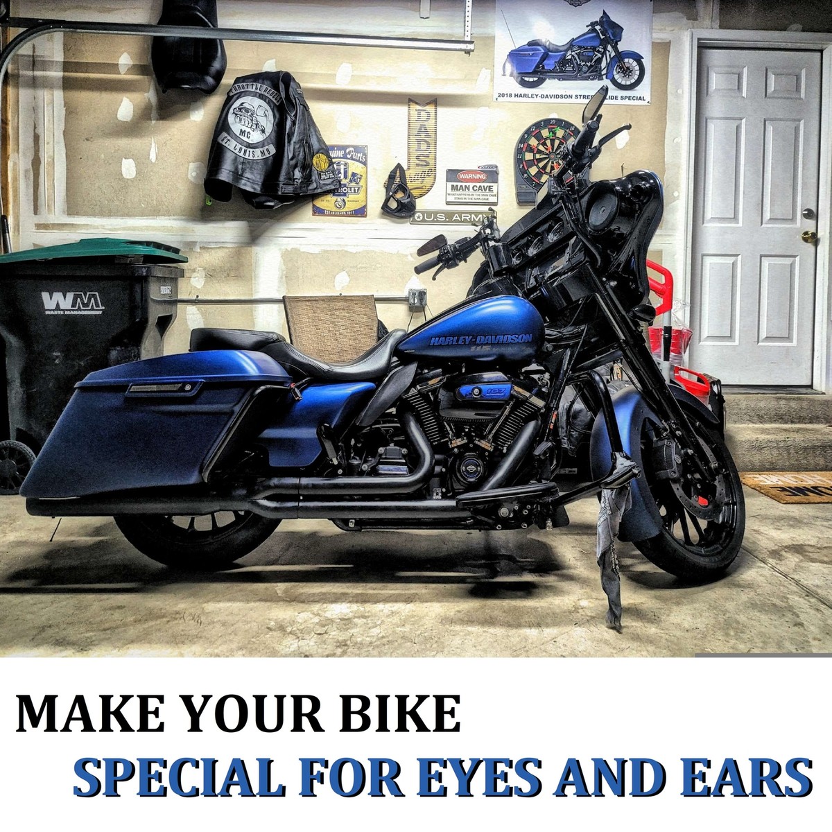1995-2016 Harley Touring 08B Pro 2 into 1 Black Exhaust Pipe