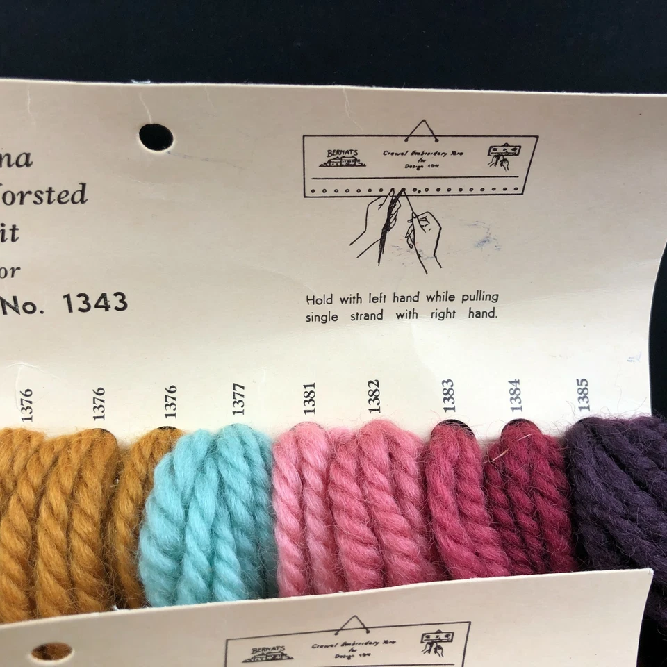 Vintage SMYRNA GARN Farbkartenteppich Kammgarn Set für Design Nr. 1343 Proben orig. - Bild 3 von 4