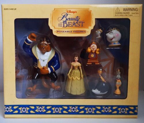 RARE HTF DISNEY STORE POSEABLE FIGURE PVC SET BEAUTY AND THE BEAST - Picture 1 of 5