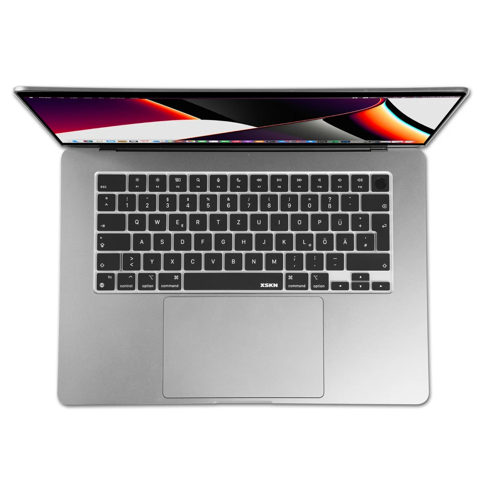 XSKN German EU Silicone Keyboard Cover Skin for 2021-2025 Macbook Pro 14.2/16.2 - Image 2 of 4