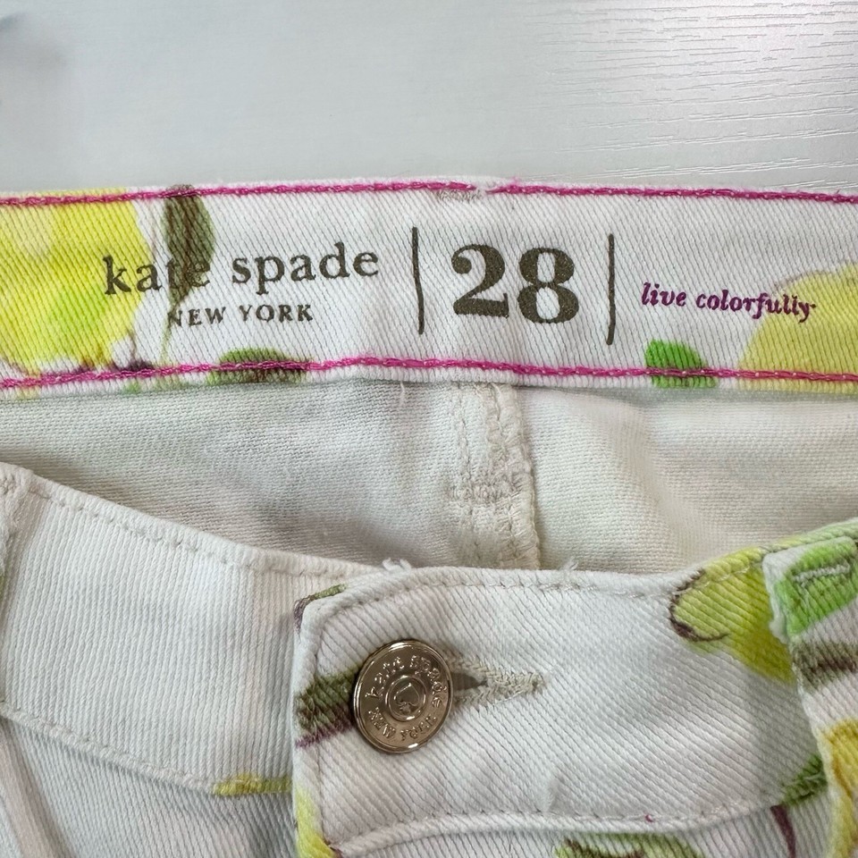 Kate Spade New York Jeans BROOME STREET Lemon Print SKINNY Ankle Pants