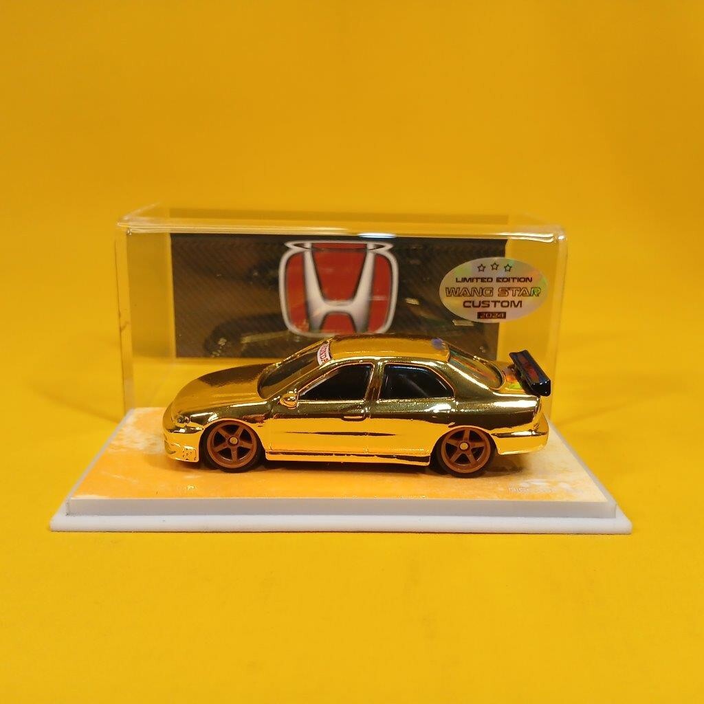 Hot Wheels 96 HONDA ACCORD Gold CHROME (WANGSTAR CUSTOM) METAL