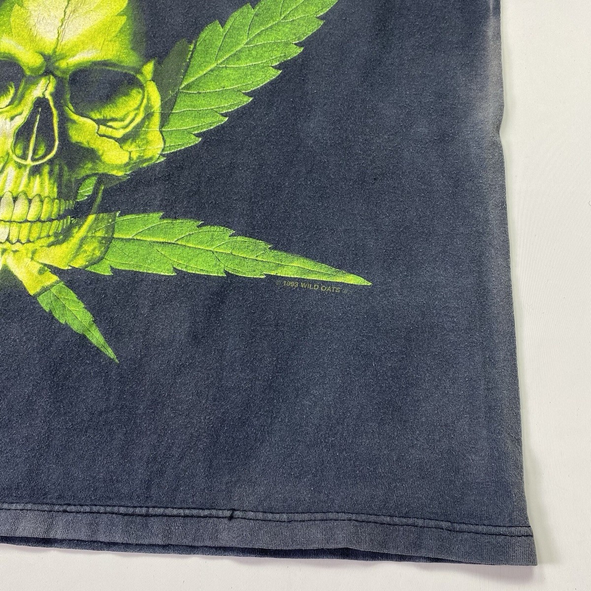 Vtg Wild Oats Men XL Heavy Fade Weed Marijuana Skull Dr Dre Vtg Wild Oats Men XL Heavy Fade Weed Marijuana Skull Dr Dre