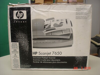 HP SCANJET 7650 NEW OPEN BOX W/ ACCESSORIES, TMA, PSU, CABLES, ETC.  L1940A 