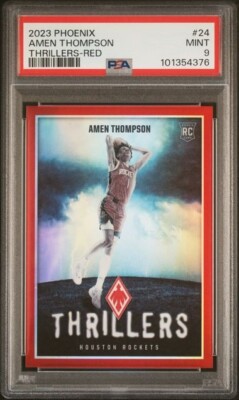 2023 Phoenix Thrillers #24 Amen Thompson Red RC /125 PSA 9 Rockets Rookie