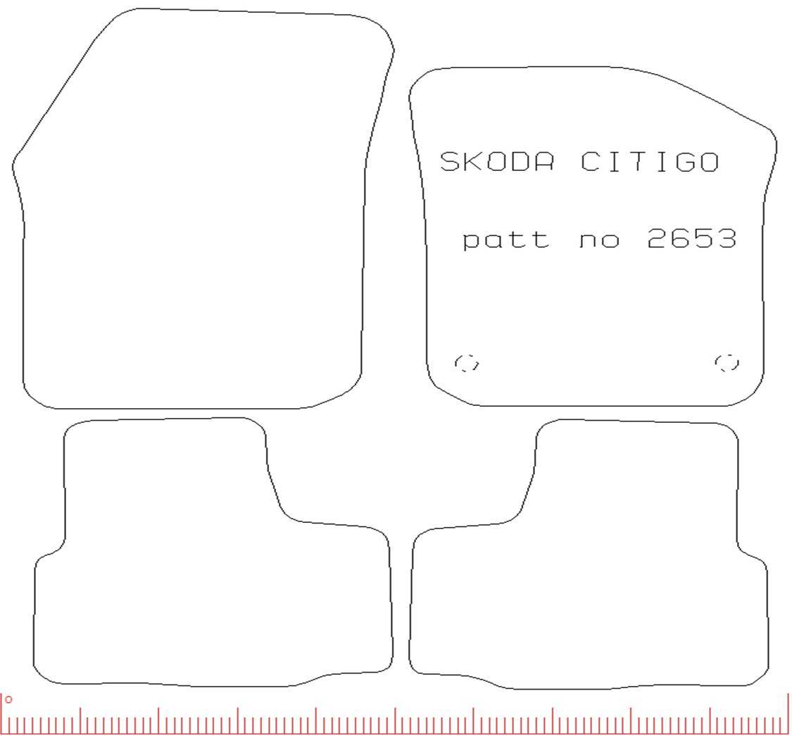 Skoda Citigo Tailored Car Floor Mats – 4 Piece Set With Red Trim Edge & Clips (2012+)