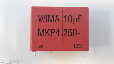 WIMA Folienkondensator Kondensator MKP4 10uF 10µF 250VDC RM37,5