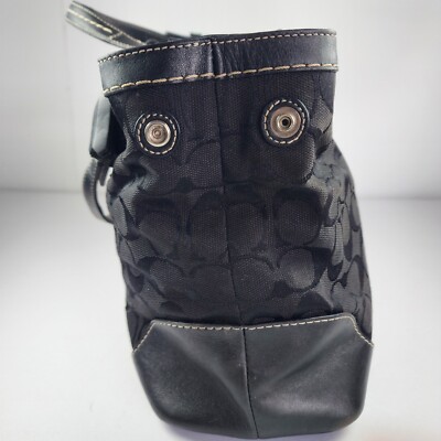 Coach Hampton Signature Black Canvas and Leather Bag - Vintage | eBay