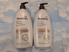 LOT (2) AVEENO TONE + TEXTURE DAILY RENEWING LOTION FRAGRANCE FREE 18 FL OZ