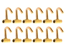 12 Pack Single Finger J-Hooks for 2" Ratchet Straps Yellow Dichromate WLL 1000#